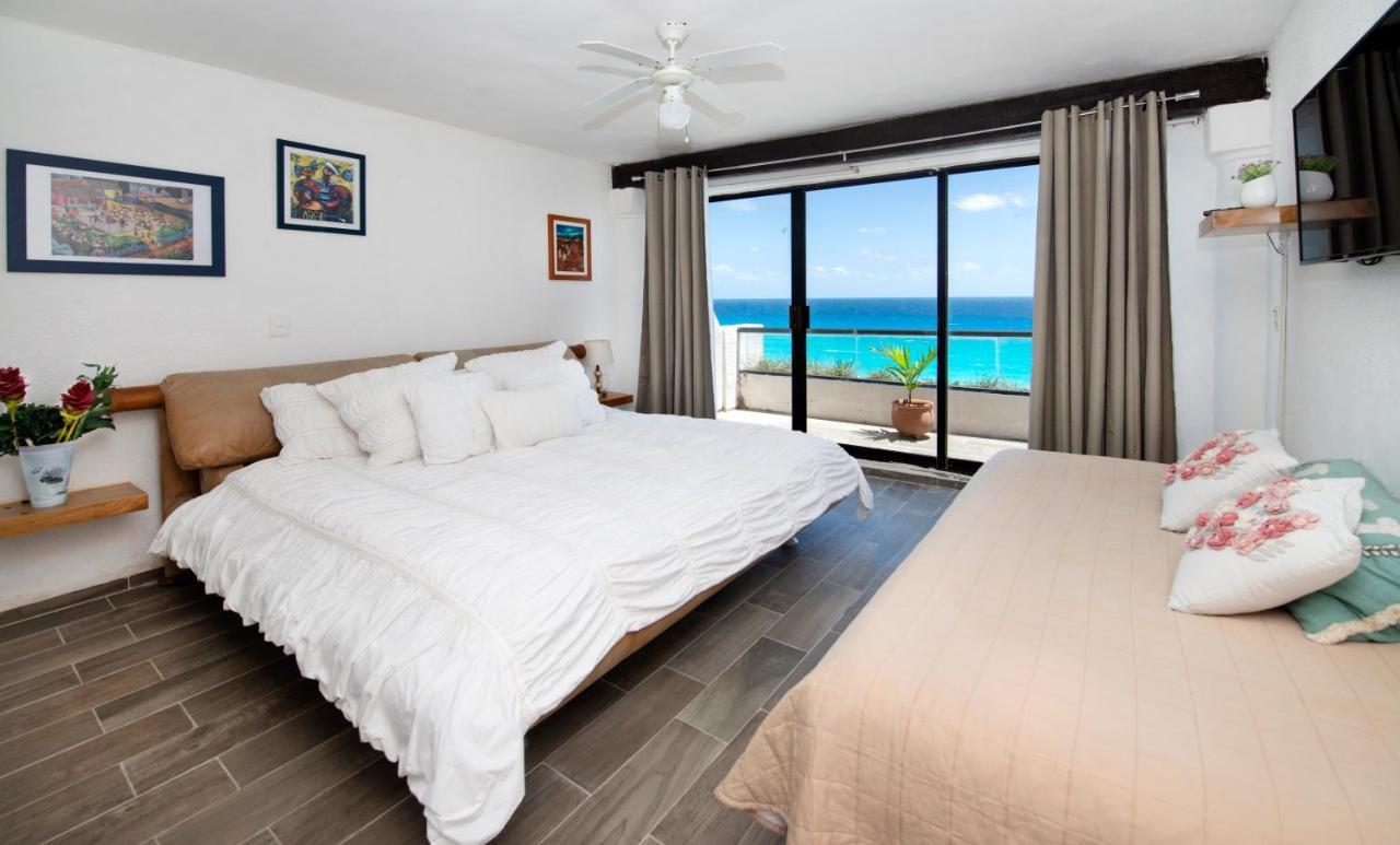 Appartamento Cozy Ocean Front Penthouse At Marlin Beach Cancún Esterno foto